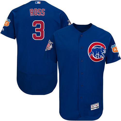 Cubs #3 David Ross Blue Flexbase Authentic Collection Stitched MLB Jersey